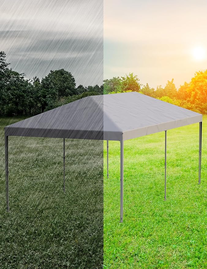 10'x 20' Pop up Canopy Tent, Instant Easy Setup Commercial Canopy Tent with 2Pcs Sidewalls, 12 Stakes & 6 Sandbags, Portable Outdoor Tent for Farmers' Market, Wedding, Patio, Party, Event-White