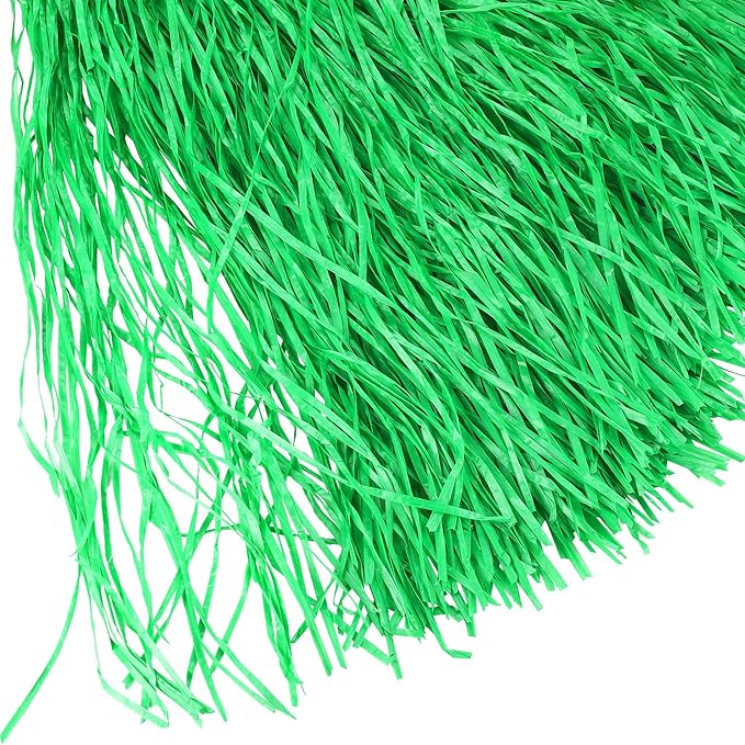 Fovths 6 Pack Luau Grass Table Skirt Natural 9 Feet x 29.5 Inch Hawaiian Table Skirt for Tropical Hawaiian Party Decorations Luau Party Costume Party, Green