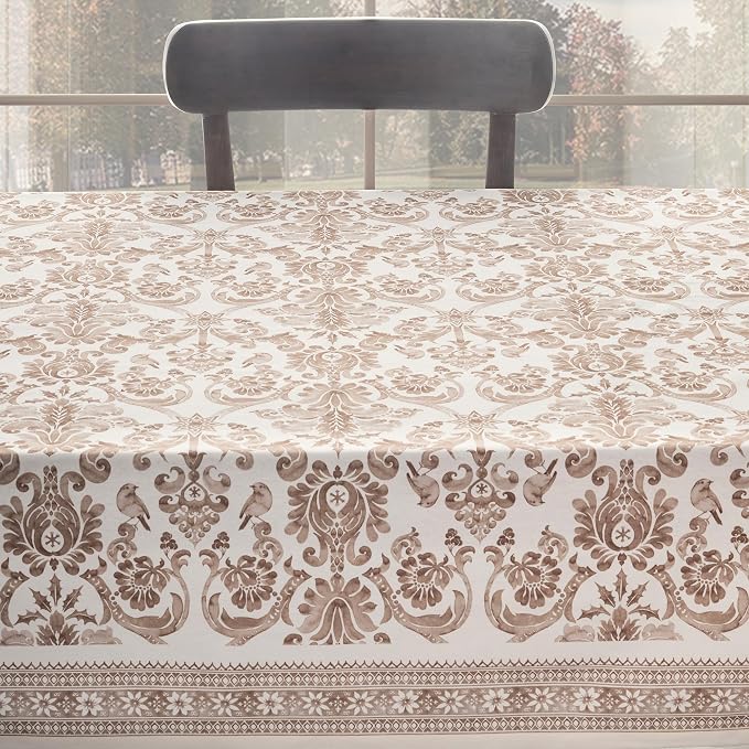 Maison d'Hermine Table Cloth Rectangle Table 100% Cotton 70 x 120 Inches Tablecloth Reusable Everyday Use for Dining Room, Farmhouse, Home, Party, Festive & Wedding - Allure