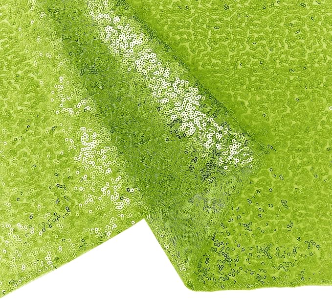 10 Packs 12 x 72 inches Sequin Table Runner, Apple Green Glitter Table Runner for Birthday Party Supplies Wedding Engagement Baby Shower Holiday Celebration Event Decorations