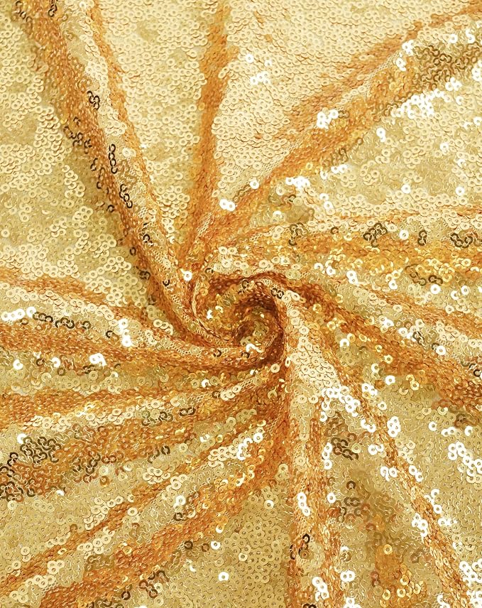 Eternal Beauty Gold Tablecloth, 120 Inch Round Sequin Tablecloth for Valentines Party Cake Dessert Table Exhibition Events