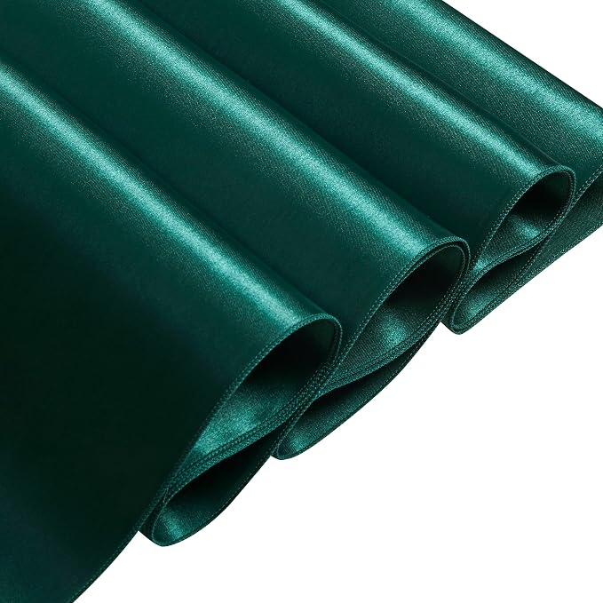1 Pack Satin Table Cover Silkly Soft Table Cloth, Satin Dining Table Cloths for Wedding Banquet Table Decoration, Dining Room, Indoor and Outdoor Use, 60 x 84 Inches, Blackish Green