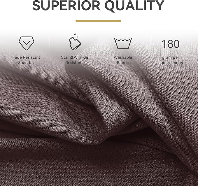 Outpain Brown Spandex Table Clothes for 6 Foot Rectangle Tables-6Pack 6FT Spandex Fitted Table Cover, Wrinkle Free Tablecloths with Skirt for Parties, Wedding, Birthday, Banquet, Festival