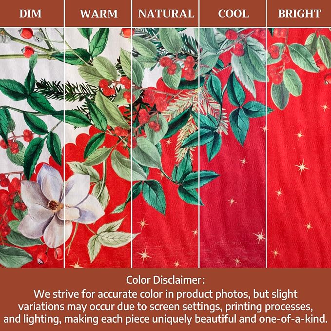 Maison d' Hermine Table Cloth Rectangle Table 100% Cotton 60 x 120 Inches Fall Tablecloth Reusable Everyday Use for Thanksgiving Christmas Decorations Dining Farmhouse Party (Noel)