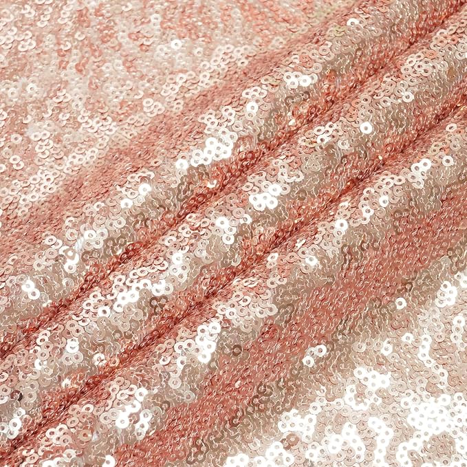 Eternal Beauty Rose Gold Sequin Backdrop, 10x10 Ft Glitter Background Curtains for Mother's Day Shimmer Photography Party Wedding Birthday Back Drop Decor
