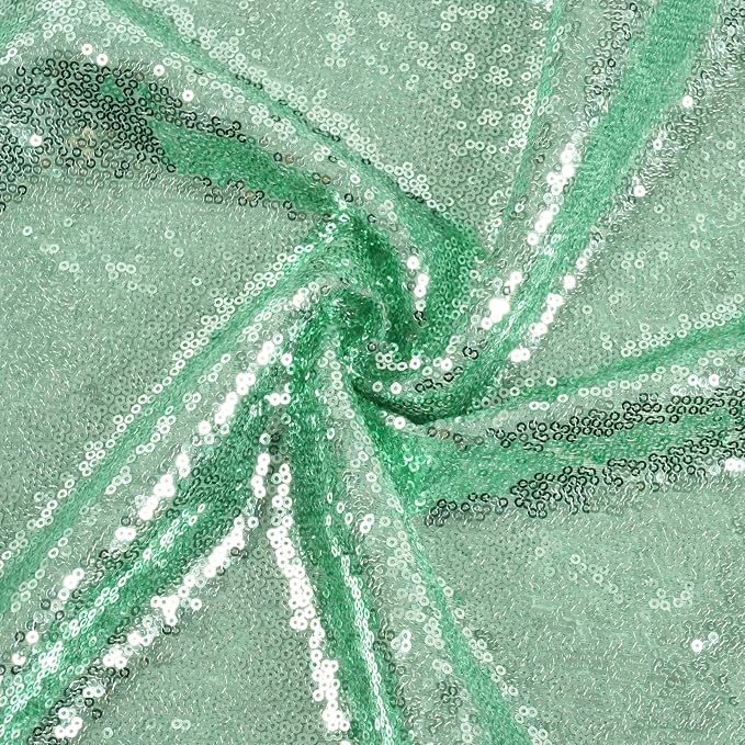 Poise3EHome Mint Green Sequin Tablecloth 90×156 Inch Rectangle Sparkly Fabric Table Cloth for Birthday Wedding Party Holiday Baby Shower Decoration
