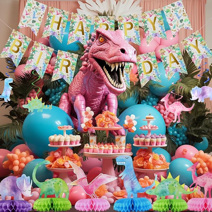 Dinosaur Baby Shower Centerpieces - 12 PCS Dino Party Honeycomb Centerpieces for Decorations - Dino Center Piece Dinosaur Table Topper for Kid