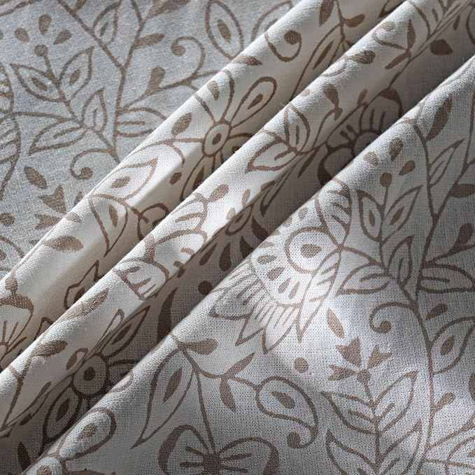 Ridhi Round Tablecloth Hand Block Print 100% Cotton Reusable Taupe Jal 60 Inch Table Cover Decorative Everyday Use for Dining, Home, Party, Wedding, Farmhouse, Party Gift for Spring, Mother's Day