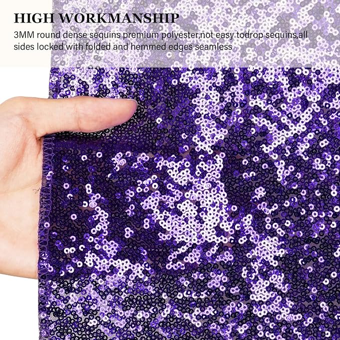 PartyDelight Sequin Backdrop Curtains 2x8ft 2 Panels | 3mm stitched sequin curtain with 4 inch rod pocket for 2x8ft 2 panel doorway window side drape narrow photo booth strip