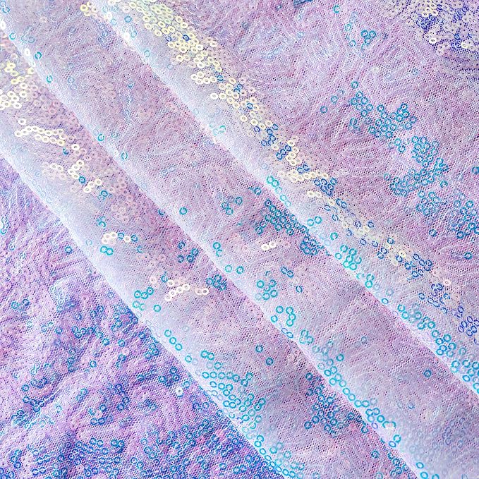 Sugargirl Mermaid Lavender Sequin Backdrop Curtain 2 Panels 2FTx8FT Glitter Mermaid Lavender Background Drapes Sparkle Photography Backdrop for Party Wedding Birthday Wall Decoration