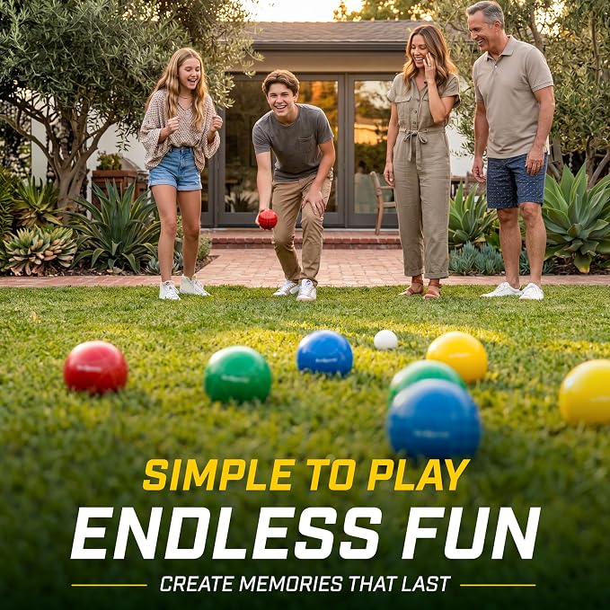 GoSports 90 mm Bocce Ball Sets - Outdoor Lawn Game - Composite or Resin