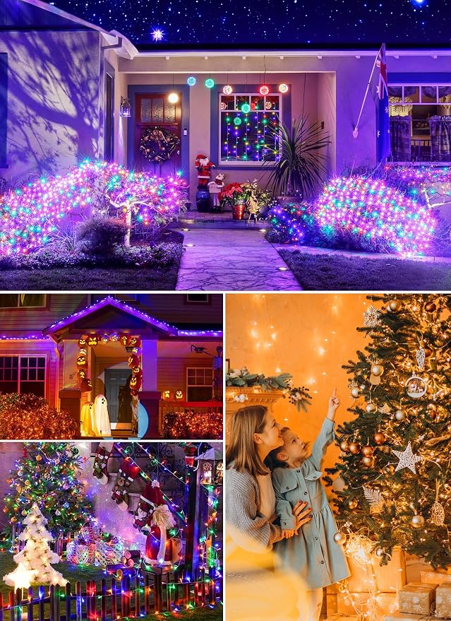 Minetom Christmas Lights Color Changing - 22 Colors 198FT 600 LED Fairy String Lights with Remote,Twinkle Fairy Lights Indoor with 12 Lighting Modes, Pastel Easter Lights for Bedroom