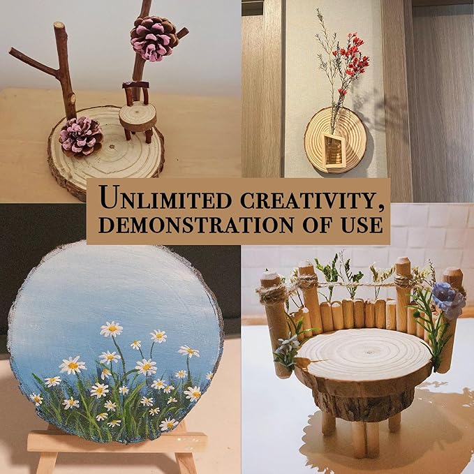 Wood Slices for Centerpieces 10 Pcs Natural Wood Rounds 6-7 Inch for Wedding Table Decor Rustic Centerpiece Base