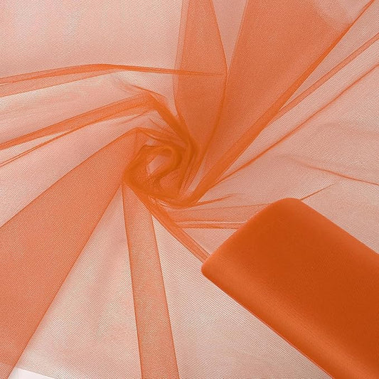 Orange Tulle Tape Roll 54 Inch x 10 Yards for DIY Crafts Weddings Sewing DIY Projects Gift Wrap and More - Multiple Colours of Tulle mesh