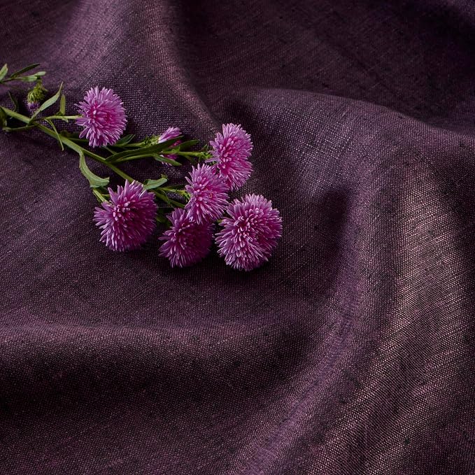 Solino Home Linen Tablecloth 60 x 132 Inch - 100% Pure Linen Grape Table Cloth for Rectangular Tables - Athena, Machine Washable Cloth Tablecloth for Summer