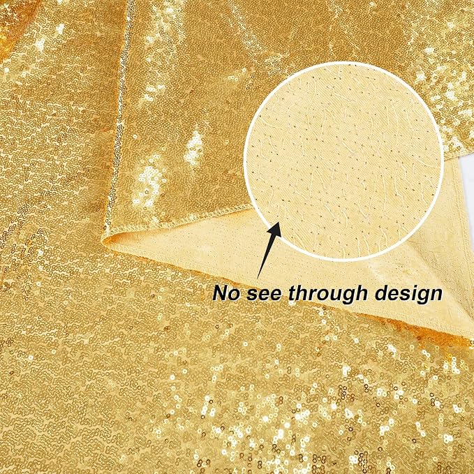 Gold Sequin Backdrop 10FTx10FT NO See-Through Photobooth Backdrop Curtains for Birthday, Party, Wedding Decoration