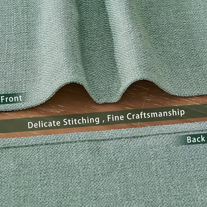 BALCONY & FALCON Placemats Set of 6 Faux Linen Cloth Place Mats Washable Waterproof Wrinkle Resistant Table Placemats for Dining Kitchen Farmhouse Indoor & Outdoor Use(Celadon Green, 13.8”x 17.7”