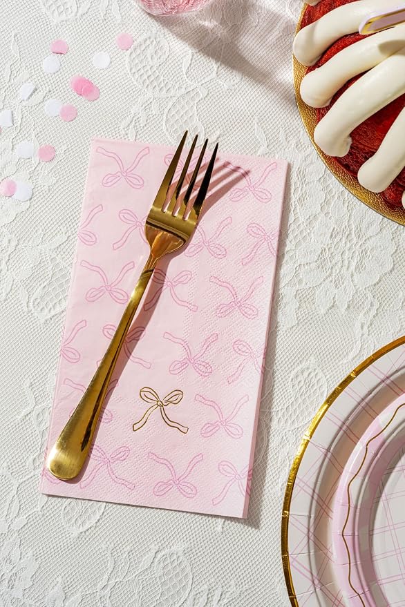 Baby Shower Celebration, Stylish Tableware Set for 8 Guests – Pink/White