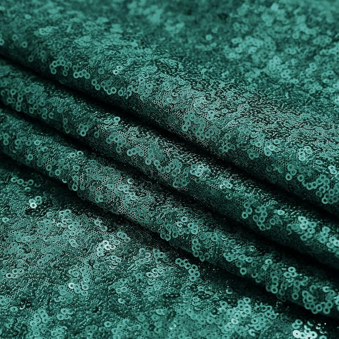 Sugargirl Dark Green Sequin Backdrop Curtain 4FTx8FT Glitter Dark Green Background Drapes Sparkle Photography Backdrop for Party Wedding Birthday Wall Decoration(2 Panels)