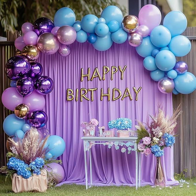 Wokceer Lavender Purple Backdrop Curtain for Wedding Parties 3 Pack 10x10FT Wedding Curtains Photo Backdrop Drapes Polyester for Photoshoot Baby Shower Birthday Party Background 6 Panels 5x10FT