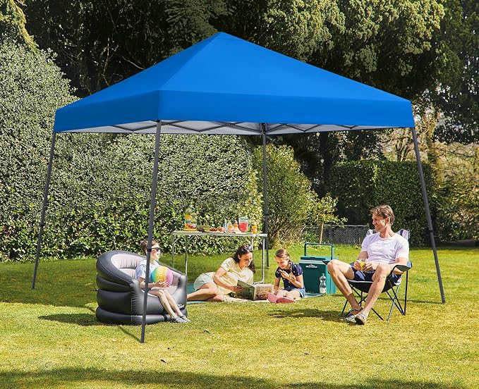 MASTERCANOPY Portable Pop Up Canopy Tent with Large Base(10x10,Blue)