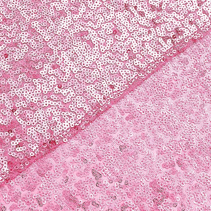 Sugargirl Matte Pink Sequin Backdrop Curtain 6 Panels 2FTx8FT Glitter Matte Pink Background Drapes Sparkle Photography Backdrop for Party Wedding Birthday Wall Decoration