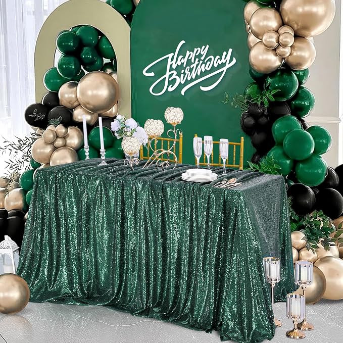 B-COOL Sequin Tablecloth Glitter Birthday Table Cloth Sparkly Shimmer for Rectangle Table Cloth 90 x 90 Inches Overlay Cloths for Party Supplies Event Wedding Decorations