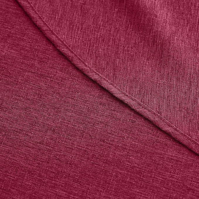 Decorelia Christmas Red Waterproof Round Table Cloth for Round,Decorative Farmhouse Tablecloths Table Cover for Holiday,Banquet,Dining& Kitchen (60 Inch,Round (2-4 Seats,Burgundy)