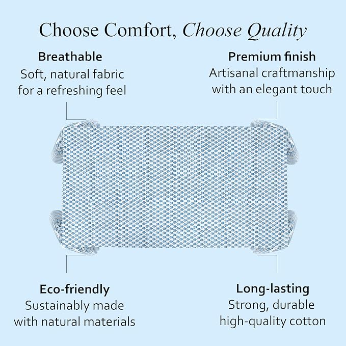 CPC Apatite Blue Floral Hand Block Printed 100% Cotton Tablecloth 60x120 Rectangular Reusable and Washable Boho Dining Table Cloth Thanksgiving
