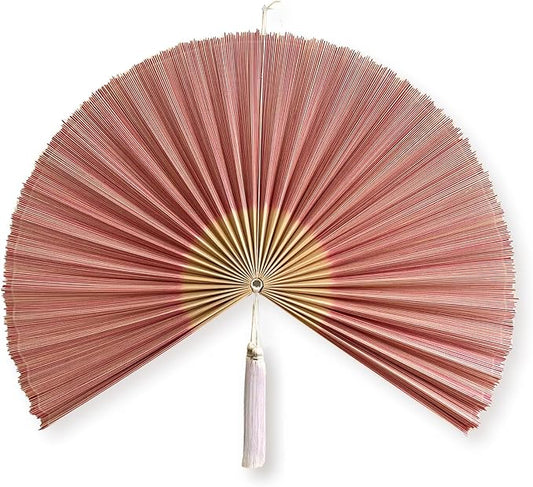 ChumDecor Fan Wall Decor,Japanese Chinese Wall Fans Decor, Boho Hanging Headboard,Decorative Folding Fan for Over Bed Decorations (Redpink, 40inch)