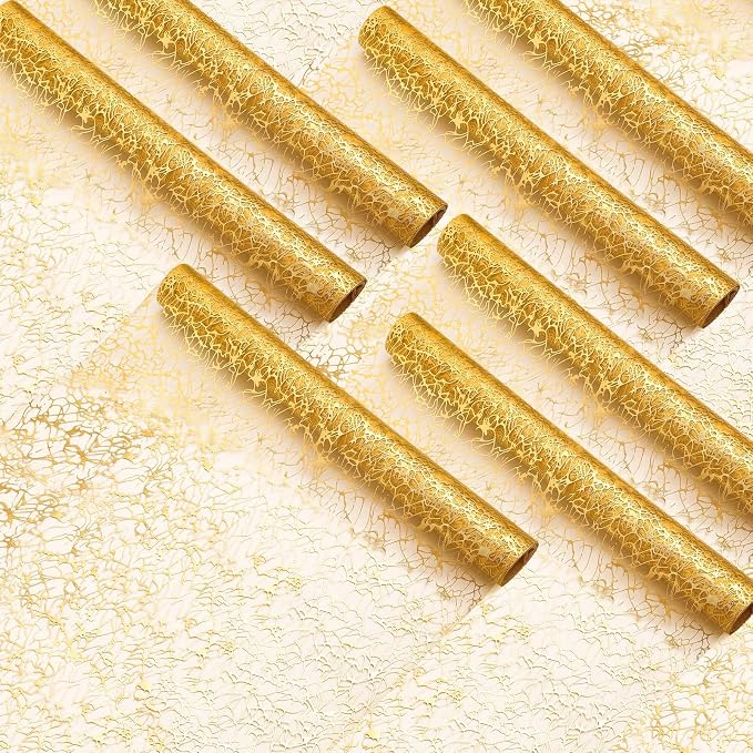Chumia 12 Pieces Gold Table Runner 17 x 108 Inch Sequin Glitter Table Runner Roll Metallic Thin Mesh Fabric Decor for Party Wedding Shower Birthday Baby Shower Party Supplies