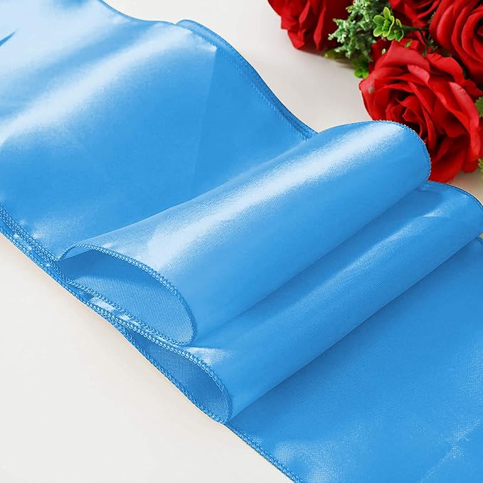 Obstal 50 PCS Satin Chair Sashes Bows for Wedding Reception- Universal Chair Cover Back Tie Supplies for Banquet, Party, Hotel Event Decorations