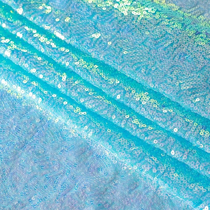Sugargirl Mermaid Blue Sequin Backdrop Curtain 4 Panels 2FTx8FT Glitter Mermaid Blue Background Drapes Sparkle Photography Backdrop for Party Wedding Birthday Wall Decoration
