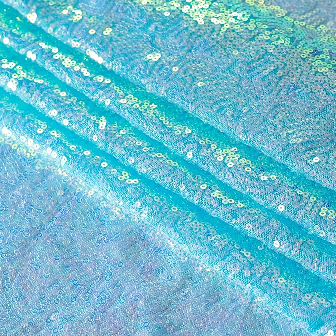 Sugargirl Mermaid Blue Sequin Backdrop Curtain 2 Panels 2FTx8FT Glitter Mermaid Blue Background Drapes Sparkle Photography Backdrop for Party Wedding Birthday Wall Decoration