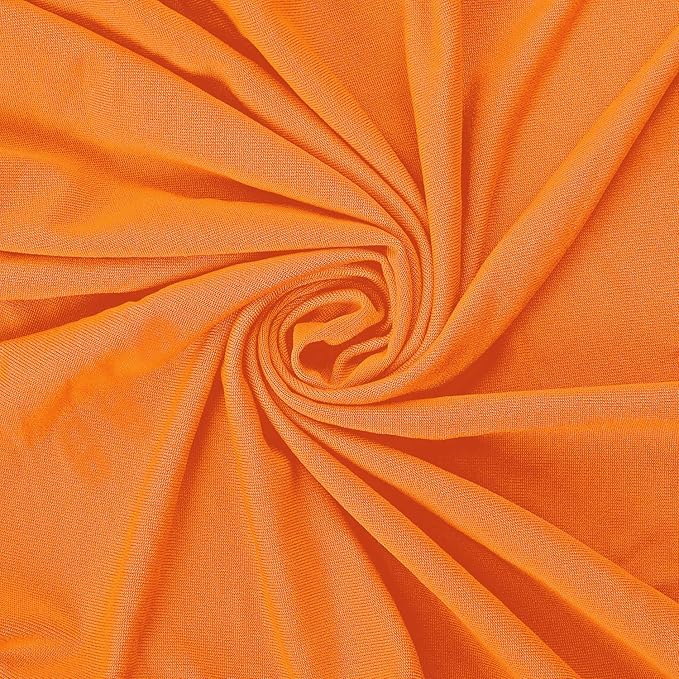 Peomeise Stretch Spandex Chair Cover for Wedding Party Dining Banquet Event (Orange, 12)