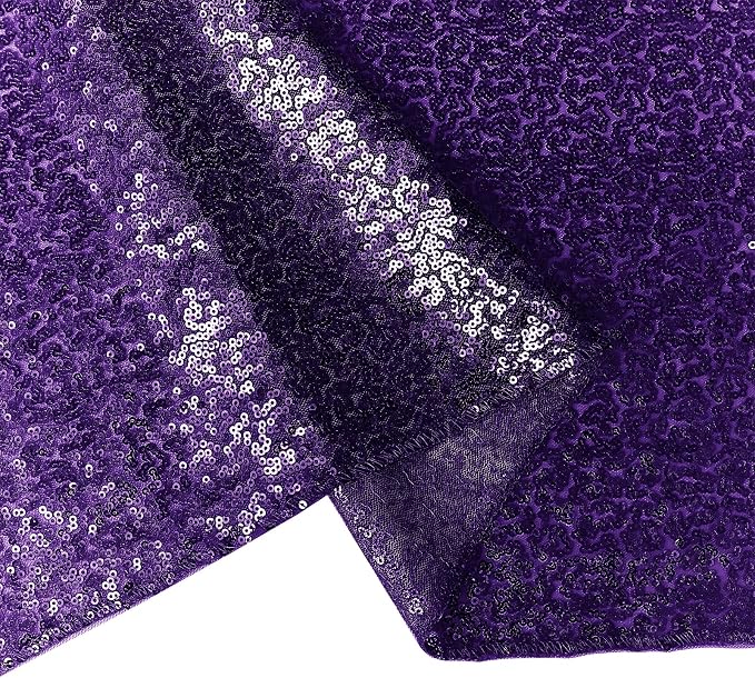2 Packs 12 x 72 inches Sequin Table Runner, Purple Glitter Table Runner for Birthday Party Supplies Wedding Engagement Baby Shower Holiday Celebration Event Decorations