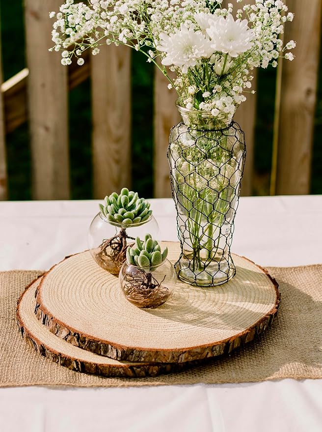 Set of (16) 11-13 inch Large Wood Slices for centerpieces! Wood Slice centerpieces, Wood Rounds, Tree Slices (11-13 inch Set of 16)