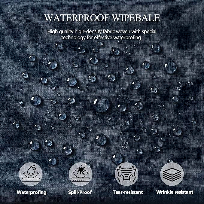 Shillance 1 Pack Navy Blue Square Tablecloth for 34x34 Inch Card Table Cover Waterproof Oil-Proof Spill-Proof Polyester Square Fitted Tablecloth for Wedding Parties Display Trade Show