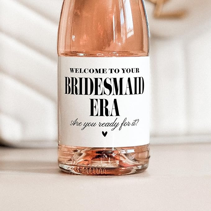 Bridesmaid Era Mini Champagne Labels, Set of 10, Bridesmaid Proposal Labels, Will You be My Maid of Honor or Bridesmaid Gift, Bridesmaid Box Idea