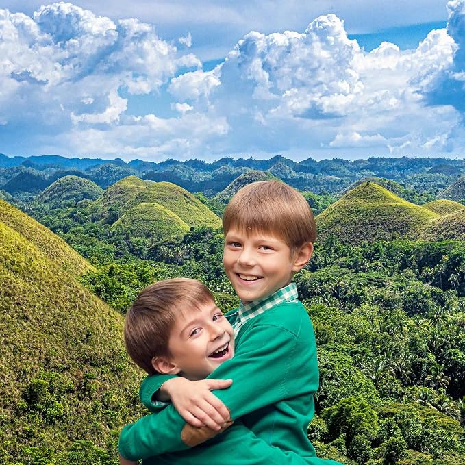 Chocolate Hills Photography Background Philippines Nature Landscape Backdrop Bohol Island Green Forest Mountain Backdrop Decors Philippines Travel Hiking Camp Birthday Wedding Portrait Props 5x4ft