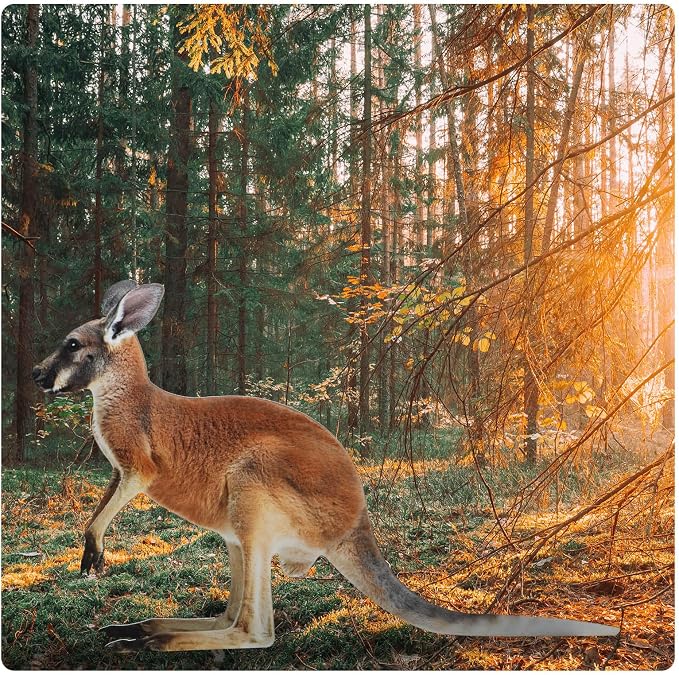Amyhill 5.2 ft Kangaroo Cardboard Cutout Australian Themed Party Decoration Kangaroo Life-size Stand-up Australia Animal Standee Decoration Backdrop Photo Prop for Wild Animal Birthday Vbs Party Decor