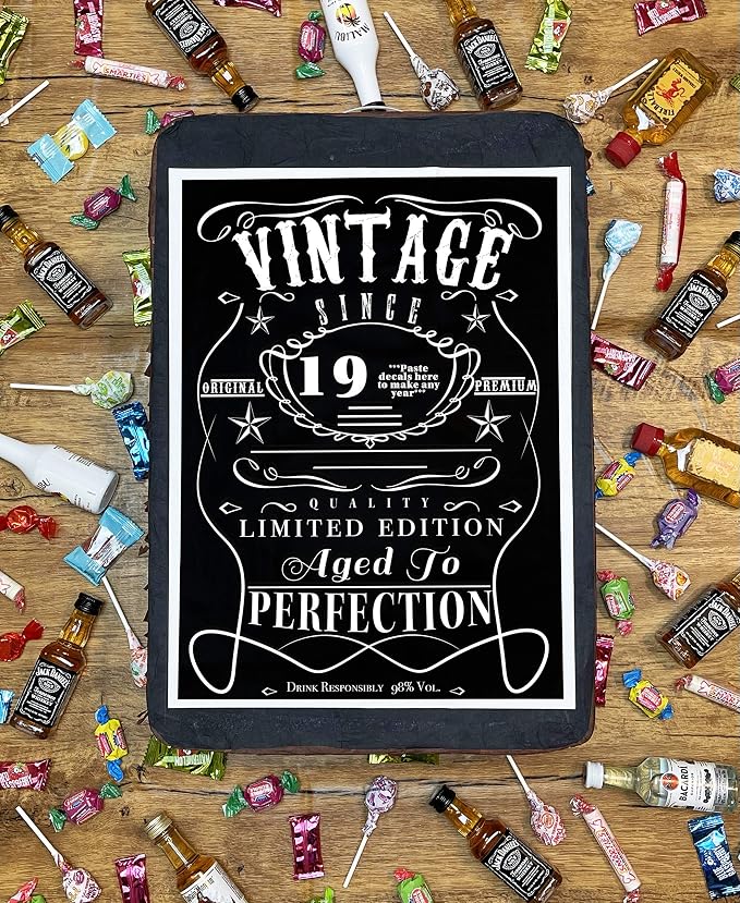 Jergrim Vintage Aged to Perfection Adult Piñata with stick and blindfold - 16x11x3 inches, Perfect for Party Decorations, Photo Prop, Funny Anniversary, 50th birthday – Fits candy/favors