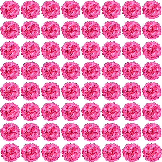 Auihiay 64pcs Hydrangea Artificial Flowers, Rose Red Artificial Hydrangea Flowers, Silk Hydrangea Heads with Stems for Garden, Home Party Baby Shower DIY Wedding Centerpiece (Rose Red)