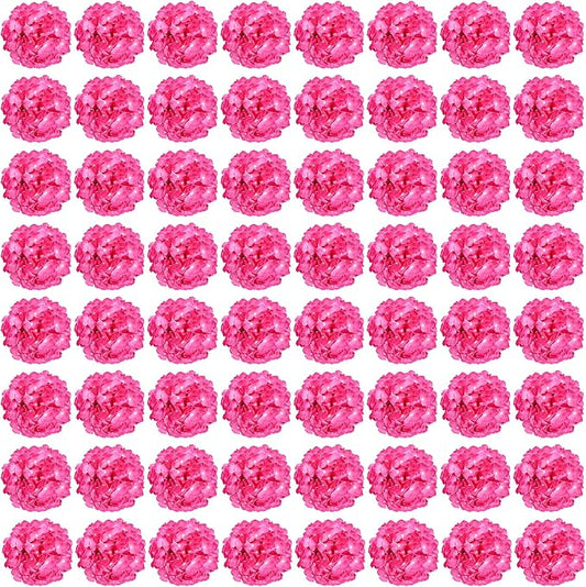 Auihiay 64pcs Hydrangea Artificial Flowers, Rose Red Artificial Hydrangea Flowers, Silk Hydrangea Heads with Stems for Garden, Home Party Baby Shower DIY Wedding Centerpiece (Rose Red)