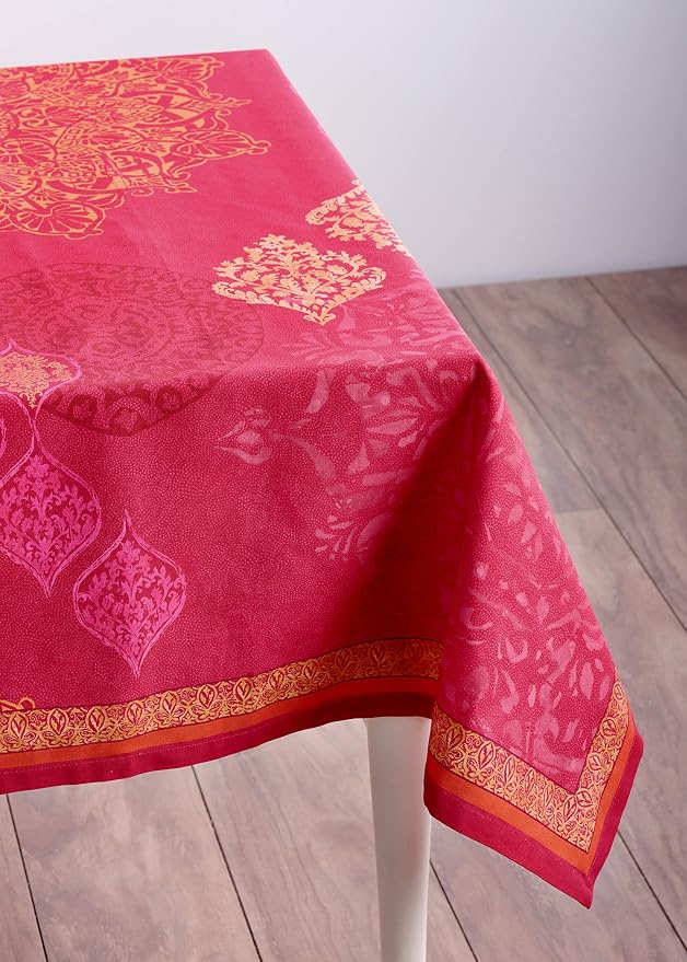 Maison d' Hermine Table Cloth Rectangle Table 100% Cotton 60 x 120 Inches Fall Tablecloth Reusable Everyday Use for Thanksgiving Christmas Decorations Dining Farmhouse Party (Versailles)