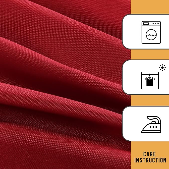 Obstal 2 Pack 8FT RedTable Cloths for Standard Folding Tables - Water Resistant Washable Fabric Polyester Rectangle Table Cover Protector for Wedding, Banquet and Trade Shows, 96L x 30W Inches