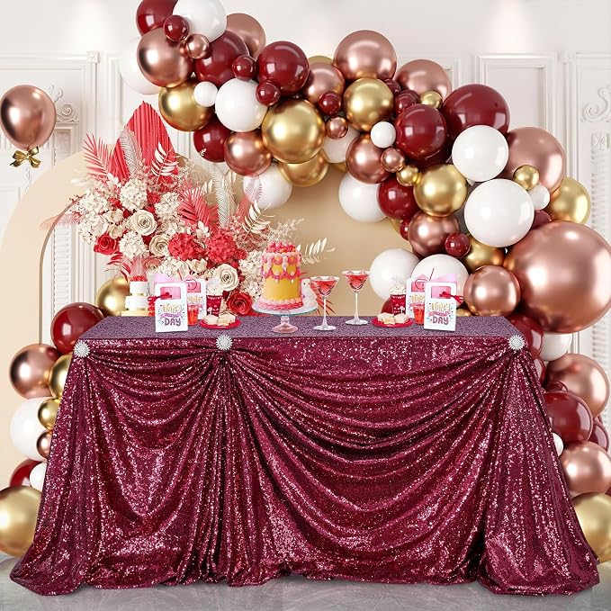 B-COOL Sequin Tablecloth Glitter Birthday Table Cloth Sparkly Shimmer for SquareTable Cloth 90x90 Inches Overlay for Party Supplies Christmas Event Wedding Decorations