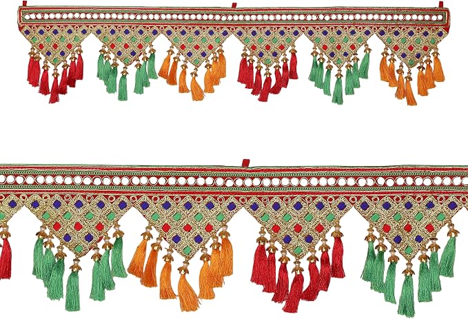 Artificial Toran Design Garland Door Toran Decorative Hanging Bandanwar for Party Wedding Pooja Indian Traditional Festival Decorations Bandhanwar Home Entrance Temple Mandir Décor(Size:-35")