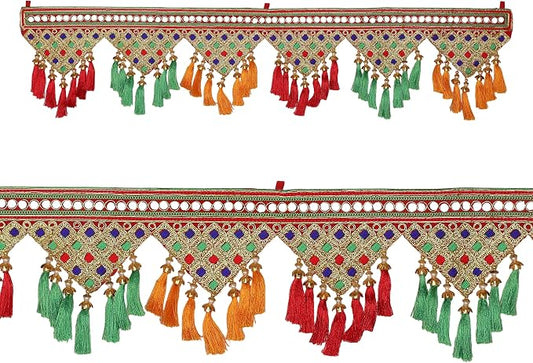 Artificial Toran Design Garland Door Toran Decorative Hanging Bandanwar for Party Wedding Pooja Indian Traditional Festival Decorations Bandhanwar Home Entrance Temple Mandir Décor(Size:-35")