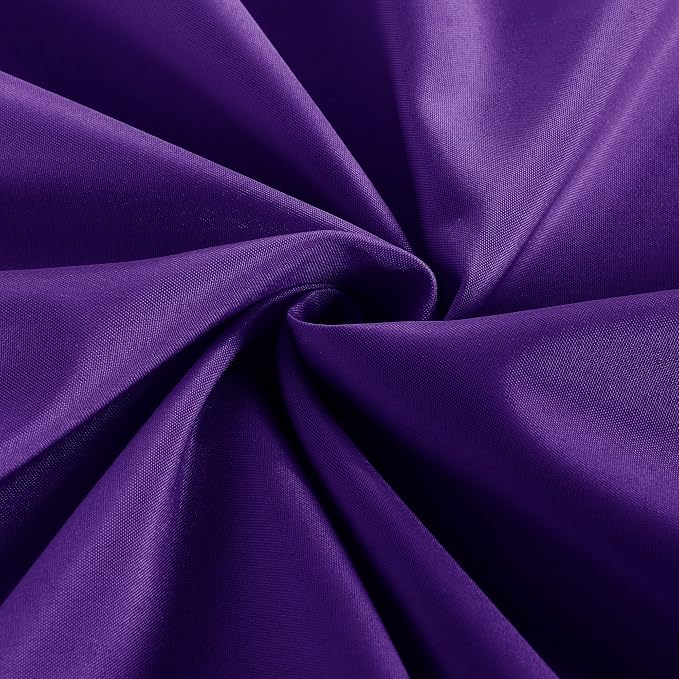 Obstal 2 Pack Table Clothes for 8 Foot Rectangle Tables - Water Resistant Washable Fabric Polyester Rectangle Table Cover Protector for Wedding, Banquet and Trade Shows, 96L x 30W Inches, Purple